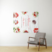 マッシュルーム赤い水の色の森の赤素朴ちゃんシャワー タペストリー (インサイチュ(横))