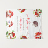 マッシュルーム赤い水の色の森の赤素朴ちゃんシャワー タペストリー (正面(横))