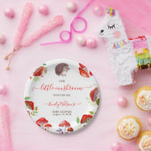 マッシュルーム赤い水の色の森の赤素朴ちゃんシャワー ペーパープレート (パーティー)