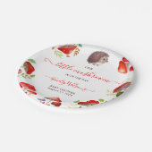 マッシュルーム赤い水の色の森の赤素朴ちゃんシャワー ペーパープレート (アングル)