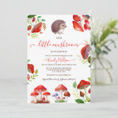 マッシュルーム赤い水の色の森の赤素朴ちゃんシャワー 招待状 (スタンド正面)