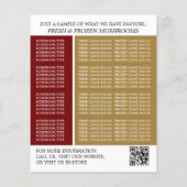 マッシュルーム農家広告ズ チラシ (裏面)