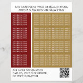 マッシュルーム農家広告ズ チラシ (裏面)