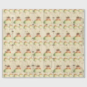 マッシュルーム金ゴールドウッドランドアンティークオールドジャーナル ラッピングペーパー (フラット)