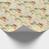 マッシュルーム金ゴールドウッドランドアンティークオールドジャーナル ラッピングペーパー (角)