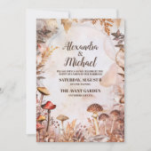 マッシュルーム魅惑された森結婚林 招待状 (正面)