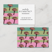 マッシュルーム、ストライプビジネスカード 名刺 (正面/裏面)