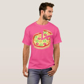マッシュルーム+ピーマン+ペペロニのピザ Tシャツ (正面フル)