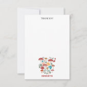 マッシュルーム&フローラミッドセンチュリーモダン名前をカスタムする サンキューカード (正面)