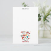 マッシュルーム&フローラミッドセンチュリーモダン名前をカスタムする サンキューカード (スタンド正面)