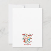 マッシュルーム&フローラミッドセンチュリーモダン名前をカスタムする ノートカード (正面)