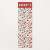 マッシュルーム&フローラミッドセンチュリーモダン名前をカスタムする ヨガマット (正面)