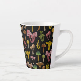 マッシュルーム、地衣類カラフル菌 カフェラテマグ