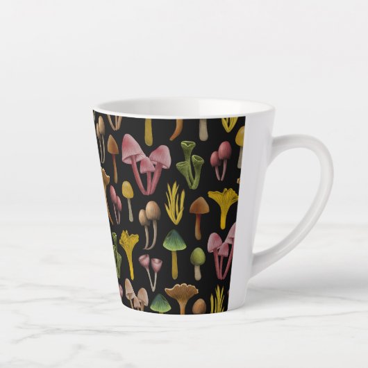 マッシュルーム、地衣類カラフル菌 カフェラテマグ (右)