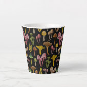 マッシュルーム、地衣類カラフル菌 カフェラテマグ (正面)