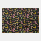 マッシュルーム、地衣類カラフル菌 キッチンタオル (横)