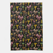 マッシュルーム、地衣類カラフル菌 キッチンタオル (縦)