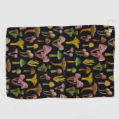 マッシュルーム、地衣類カラフル菌 ゴルフタオル (横)