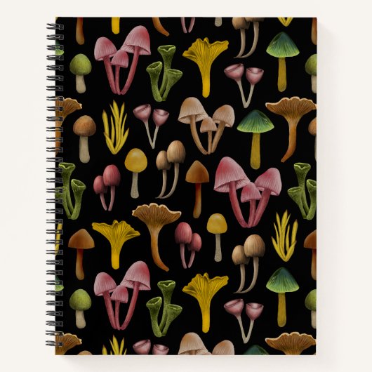 マッシュルーム、地衣類カラフル菌 ノートブック (正面)