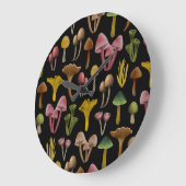 マッシュルーム、地衣類カラフル菌 ラージ壁時計 (傾斜)