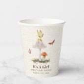 マッシュルーム&蝶ガールベビーシャワー 紙コップ (正面)