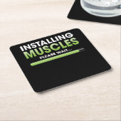 マッスルのインストール待ちトレーニング スクエアペーパーコースター (アングル)