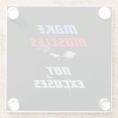 マッスルの作成ボディビルフィットネス やる気を起こさせる ガラスコースター (裏面)