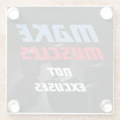 マッスルの作成ボディビルフィットネス やる気を起こさせる ガラスコースター (裏面)