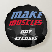 マッスルの作成ボディビルフィットネス やる気を起こさせる ラウンドクッション (裏面)