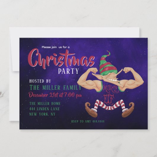 マッスルエルフ 招待状 (正面)