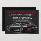 マッスルカーが成人誕生パーティーを満たす 招待状 (正面/裏面)