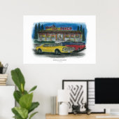 マッスルカーダイナープリント ポスター (ホームオフィス)