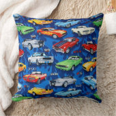 マッスルカーパターン クッション (ブランケット)