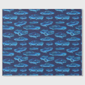 マッスルカーブルーギフトラップ ラッピングペーパー (フラット)