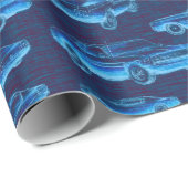 マッスルカーブルーギフトラップ ラッピングペーパー (ロールコーナー)