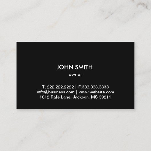 マッスルカープロフェッショナルブラック車の 名刺 (裏面)