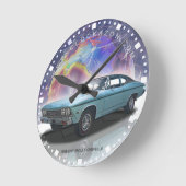 マッスルカー装飾壁時計 ラウンド壁時計 (傾斜)