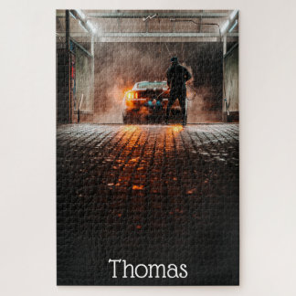 マッスルカー通りマシンレースパーソナライズされた ジグソーパズル