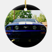 マッスルカー – ブルーオーナメント セラミックオーナメント (裏面)