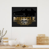 マッスルカーV8 ポスター (キッチン)