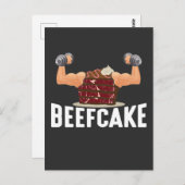 マッスルケーキ ボディービルダー ウエイトリフティング ポストカード (正面/裏面)