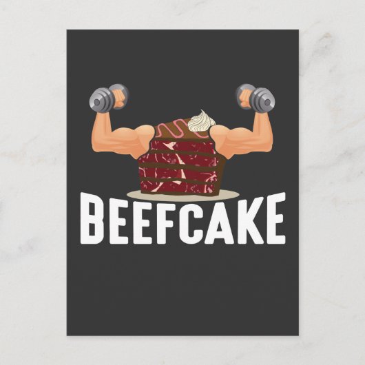 マッスルケーキ ボディービルダー  ウエイトリフティング ポストカード (正面)