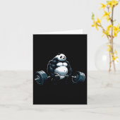 マッスルジムパンダボディビルダー重量挙げモチベーション カード (黄色い花)