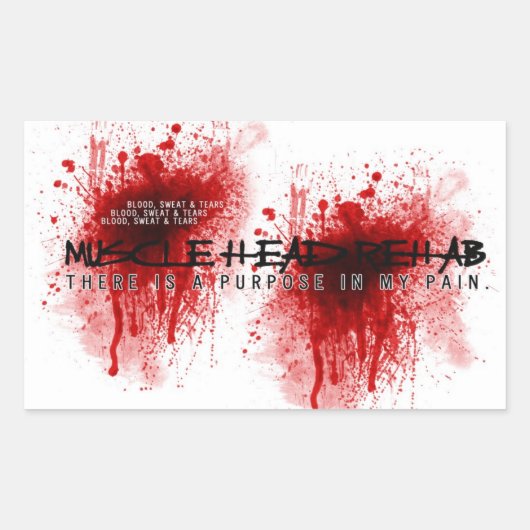 マッスルヘッドリハビリシール 長方形シール (正面)