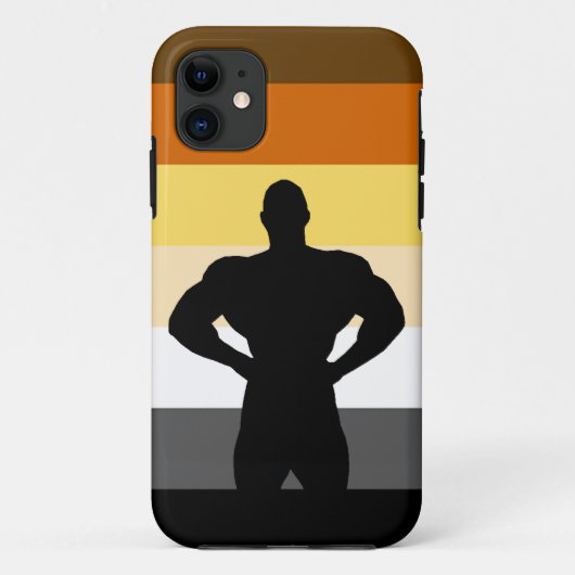 マッスルベア・ベアプライドフラッグ Case-Mate iPhoneケース (裏面)