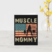 マッスルモマミーウォメンズボディビルボディビルダー重量 カード (黄色い花)