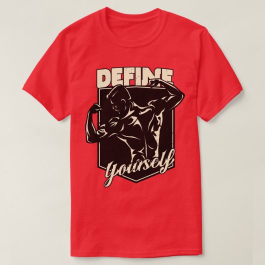 マッスル定義ボディビルスローガン Tシャツ (デザイン正面)