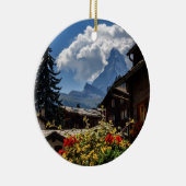 マッターホルンおよびZermattの村の家、スイス連邦共和国 セラミックオーナメント (右)