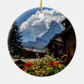 マッターホルンおよびZermattの村の家、スイス連邦共和国 セラミックオーナメント (裏面)