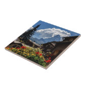 マッターホルンおよびZermattの村の家、スイス連邦共和国 タイル (側面)